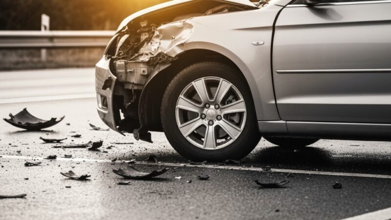 Wypadek na A1 w pobliżu Łęgu: jedna osoba ranna, ruch z utrudnieniami