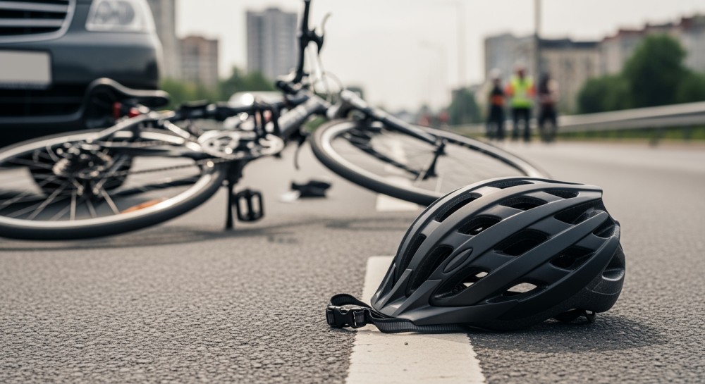 Pijany motocyklista z trzema promilami uderza w rowerzystkę – dramat na drodze!